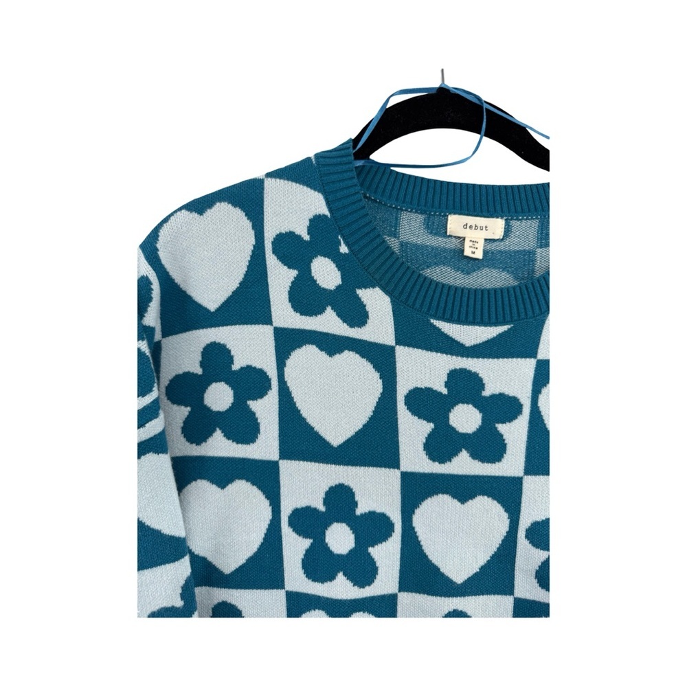 Debut Blue Heart/Flower Sweater - Picture 3 of 9